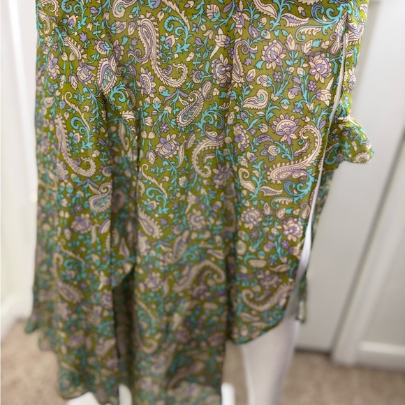 Veronica Beard Fern Paisley Eleonora Ruffle Midi Skir Size 2 - Picture 4 of 11